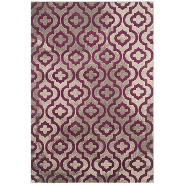 Porcello Power Loomed Rectangle Rug- Light Grey - Purple- 3 x 5 ft., Safavieh, Mfr#: PRL7734B-3